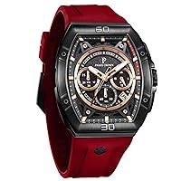 Mens Watches Luxury Tonneau Quartz Watch for Men Japanese Movement Waterproof Sport Watch, Gifts for Men