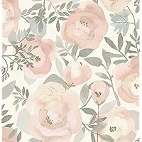 NuWallpaper Rose Peachy Keen Peel & Stick Wallpaper
