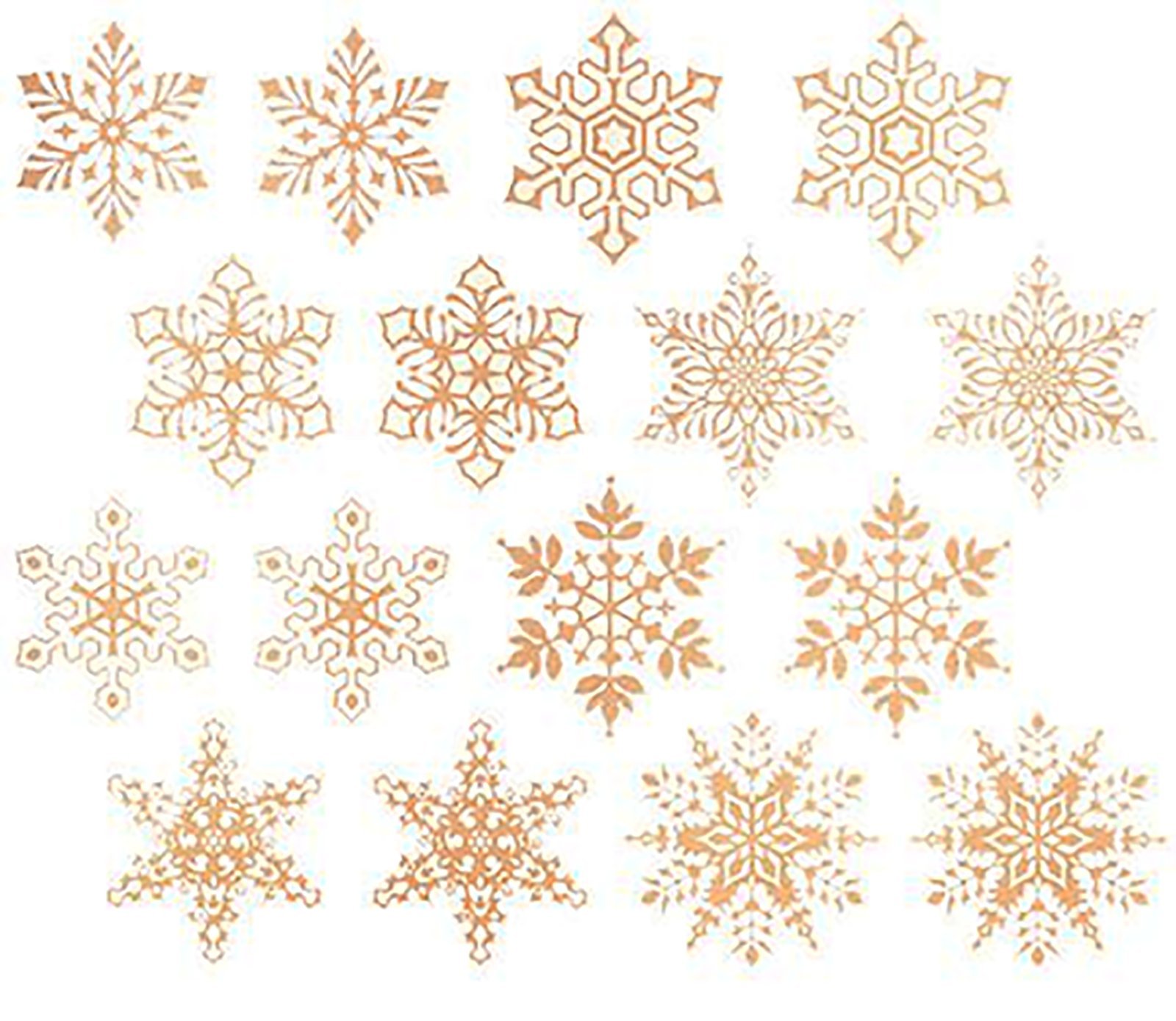 Gold Snowflakes Item # 517/E Waterslide Ceramic Decals by The Sheet (1/2" Dia * 155 pcs)