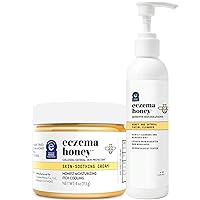 ECZEMA HONEY Original Skin-Soothing Cream & Oatmeal Facial Cleanser - Bundle for Sensitive & Dry Skin - Cruelty Free