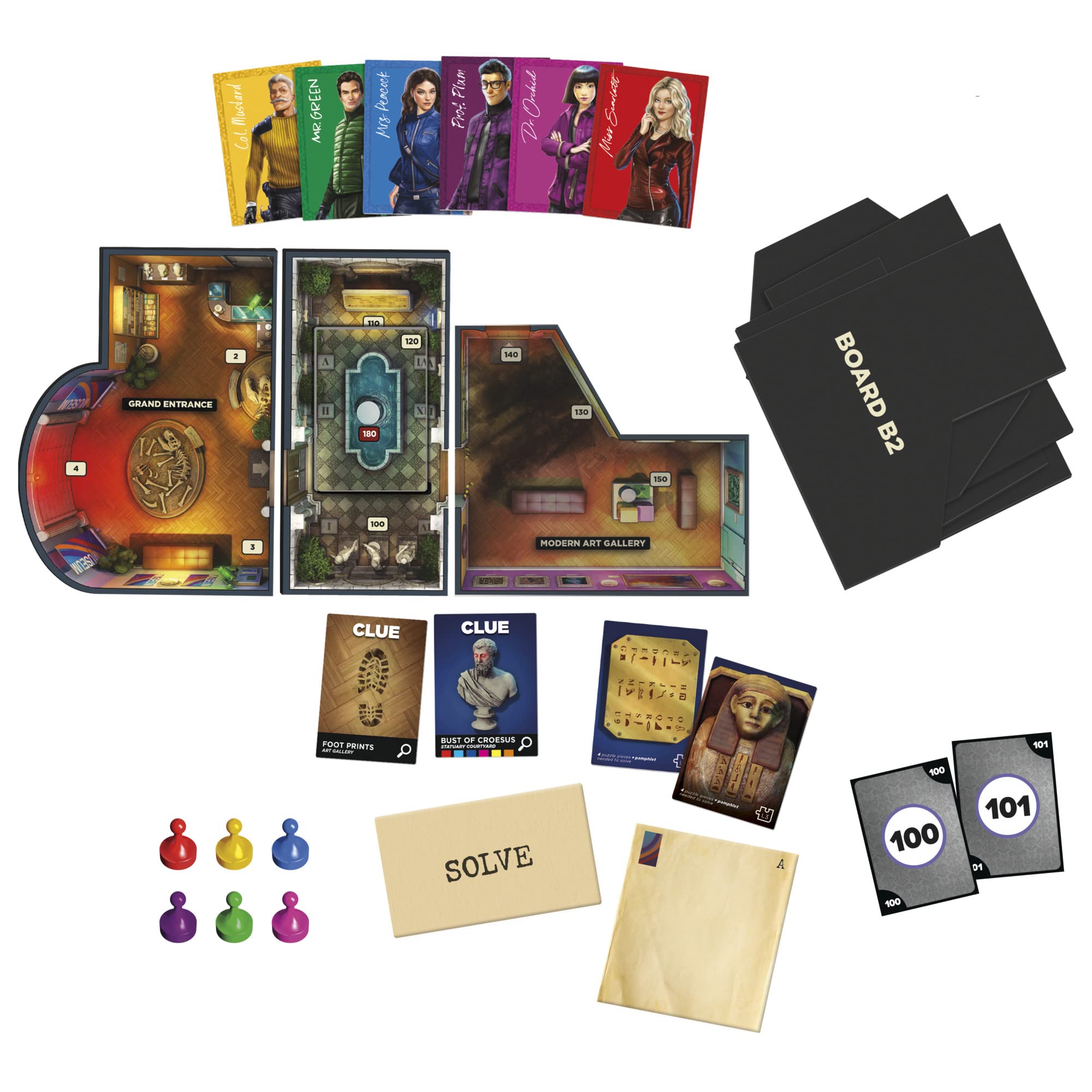 Clue Board Game Robbery at the Museum, Clue Escape Room Game, Murder Mystery Games, Cooperative Family Board Game, Ages 10 and up, 1-6 Players