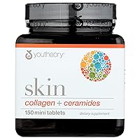 Youtheory Skin + Collagen Ceramides Mini Tablets, 150 Tablets (Pack of 1)