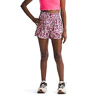THE NORTH FACE Girls' Never Stop Woven Short, Radiant Poppy Maze Floral Print, Medium