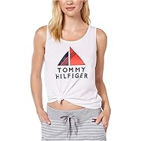 Tommy Hilfiger Womens Side Knot Logo Tank Top