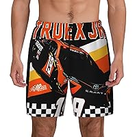 Martin Truex Jr 19 Mens Swim Trunks Inseam Board Shorts Beach Swimwear Bathing Suit with Compression Liner and Pockets