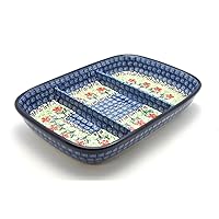 Polish Pottery Dish - Divided Rectangular - Maraschino