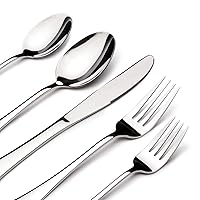 Silverware Set for 8, 40 Piece Heavy Duty Stainless Steel Flatware Utensils Cutlery Set Including Steak Knife Fork and Spoon, Dishwasher Safe, Gift Package for Wedding Housewarming