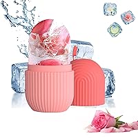 Silicone Ice Roller for Face and Eye, Ice Facial Roller Ice Holder for Face, Face Ice Mold Ice Holder for Face, Ice Face Roller Skin Care, Face Icers Reusable Ice Cube Roller, Pink