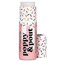 Poppy & Pout All Natural Vegan Lip Balm | Birthday Confetti Cake | Cardboard Tube, Moisturizing, Cruelty Free, Made in USA (Pink)