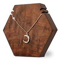 Wood necklace holder stand, Retail hanging necklace organizer, Walnut necklace display stands for selling, jewelry stand necklace holder【Hexagon Necklace holder-Small】