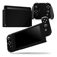 Compatible with Nintendo Switch OLED Console Bundle - Skin Decal Protective Scratch-Resistant Removable Vinyl Wrap Cover - Solid State Black, OLED Console + Dock + Joy‑Con Bundle