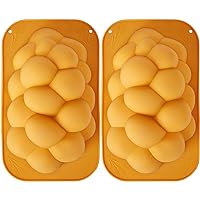 The Dreidel Company Silicone Challah Braid Bread Mold Bakeware, Perfect Kosher Challah Braided Baking Mold Pan, No Shaping Required, Large (2-Pack)