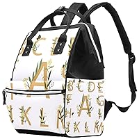 Colorful Floral Decorative Alphabet Diaper Bag Backpack Baby Nappy Changing Bags Multi Function Large Capacity Travel Bag
