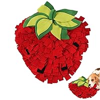 Snuffle Mat 18x14 in Non Slip Strawberry Dog Sniffing Mat Snuffle Mat for Dogs, Safe Interactive Stress Relief Bunny Foraging Mat for Guinea Pig Rat Hamster