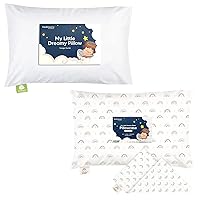 KeaBabies Toddler Pillow with Pillowcase & Toddler Pillowcase for 13X18 Pillow - 13x18 My Little Dreamy Pillow - Organic Toddler Pillow Case for Boy, Kids - Organic Cotton Toddler Pillows for Sleeping