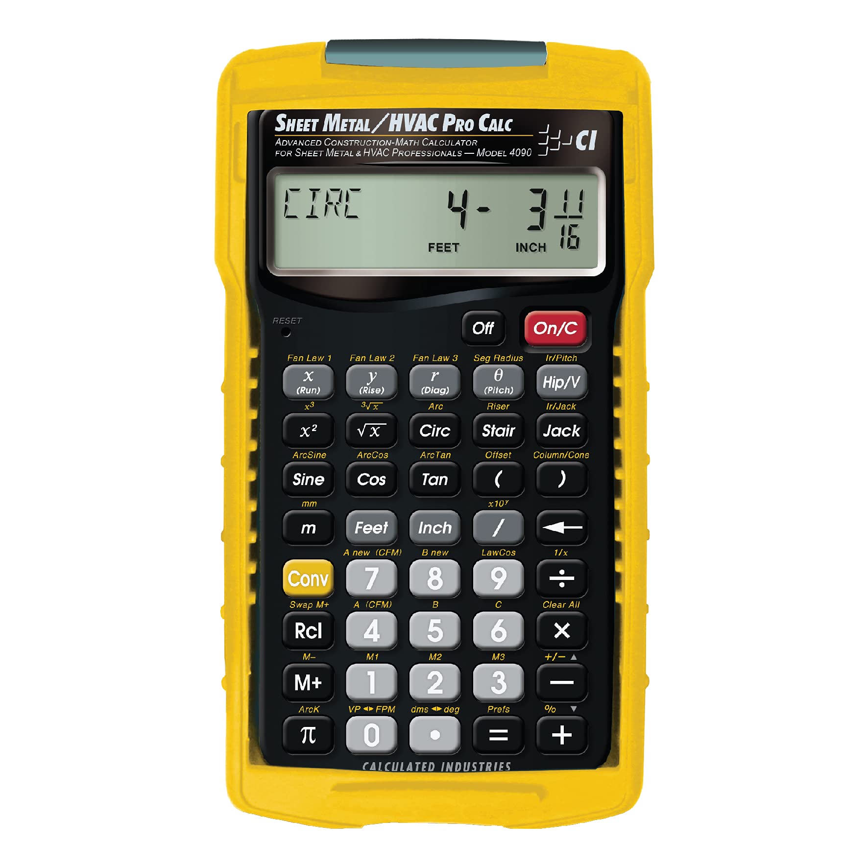 Calculated Industries 4090 Sheet Metal/HVAC Pro Calc Calculator, Advanced Construction-Math for Sheet Metal, HVAC Pros with Fan Law Functions, ArcK...