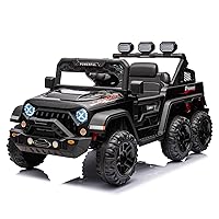24V Ride On Large Pickup Truck car for Kids,Ride On 4WD Toys with Remote Control,Parents Can Assist in Driving,Bluetooth Music Version,Pickup Truck Design with Spacious Storage in The Rear. (Black)