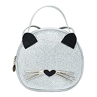 Cute Cat Purse Leopard Crossbody Bag Mini Shoulder Bag Glitter Fashion Purse Handbag Sparkle Mini Satchel for Girls Women
