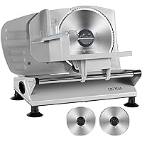 OSTBA Meat Slicer Electric Deli Food Slicer with Two Removable Stainless Steel Blades and Food Carriage, Adjustable Thickness Meat Slicer for Home, Food Slicer Machine for Meat, Cheese, Bread