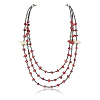 $330Tag Certified 3 Strand Silver Navajo Turquoise Coral Native Necklace 390752135111 Made by Loma Siiva