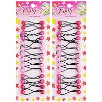 28 Pcs 12mm Hair Ties Hair Accessories for Girls Hair Ties with Balls Bubble Twinbead Ponytail Holders Bobble Hair Balls Kids Toddler Girl Hair Accessories (Pink Assorted)