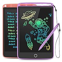 2 Pack LCD Writing Tablet, Colorful Screen Doodle Board 8.5 Inch Drawing Tablet for Kids, Learning Toys Birthday Gifts Travel Activity Games for 3 4 5 6 Year Old Boys and Girls Toddlers（Purple Pink）