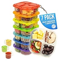 Snack Containers [7 Packs] Lunch Containers For Kids | Lunchable Container | Snack Containers for Kids | Snack Containers For Adults | 3 Dippers