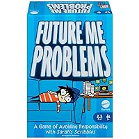 Mattel Games Sarah's Scribbles Future Me Problems Card Game, Funny Family Game for Game Night All About Avoiding Responsibility