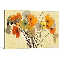 Pumpkin Poppies I Canvas Wall Art Print, Poppy Artwork