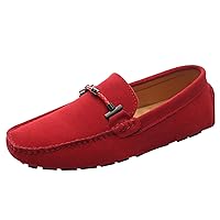 Mens Elegant Buckle Loafers Comfort Suede Driving Shoes Stylish Moccasin Slippers