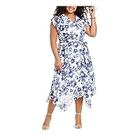 Jessica Howard Women's Butterfly Sleeve V-Neck Fit and Flare Dress