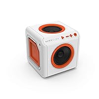 allocacoc audioCube Portable EU, Bluetooth Akku Lautsprecher im Cube Design, weiß / orange