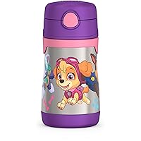 THERMOS Vacuum Insulated Stainless Steel 10oz Straw Bottle, Paw Patrol Girl