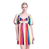 English Factory Women's Multi Color Stripe Mini Dress