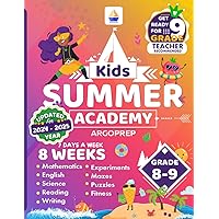 Kids Summer Academy by ArgoPrep - Grades 8-9: 8 Weeks of Math, Reading, Science, Writing, Logic, Fitness and Yoga | Online Access Included | Prevent Summer Learning Loss