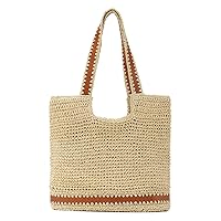 Freie Liebe Straw Beach Bag for Women Summer Woven Tote Bag Shoulder Handbag Boho Hobo Bags