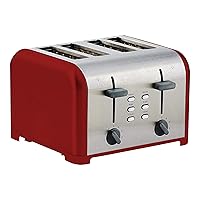 Kenmore 40604 4-Slice Toaster with Dual Controls in Red