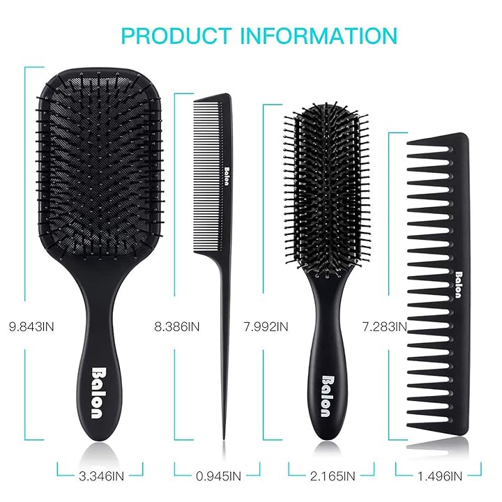 Mua 4Pcs Hair Brushes for Women, Hair Comb for Women and Detangling Paddle  Brush, Great On Wet or Dry Hair, No More Tangle Hair Brush Set for Straight  Long Thick Curly Natural