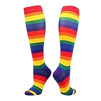 TCK Krazisox Rainbow Stripes Over the Calf Socks