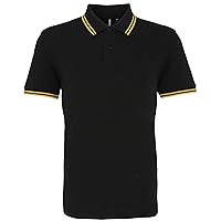 Asquith & Fox Mens Classic Fit Tipped Polo Shirt (L) (Black/Yellow)