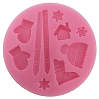 Skiing Candy Fondant Chocolate Mold for Cake Decoration, Cupcake Decorate, Polymer Clay, Crafting