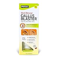 Heel Rescue Callus Blaster Exfoliating Gel, Concentrated Acid Free Exfoliator for Softer, Smoother Feet, No-Touch Brush Applicator & Foot Buffer, 3 Ounce