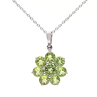 925 Sterling Silver Peridot Gemstone Pendant | Hallmarked Jewellery | Handmade Gifts For Girls, Women