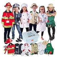 Dress Up & Pretend Play Kids Costumes Set Ages 3-7, Washable Kids Dress Up Clothes for Play