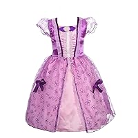 Dressy Daisy Toddler Little Girls' Princess Costume Fancy Dress Up Halloween Birthday Party Outfit Purple