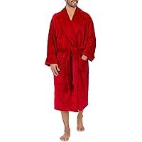 IZOD mens Comfort-soft Fleece Robe - Twill Stripe