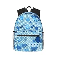 Lightweight Laptop Backpack,Casual Daypack Travel Backpack Bookbag Work Bag for Men and Women-Blue Polka Dot Print