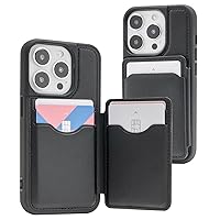 GOOSPERY Balance Fit 5 Card Case Compatible with iPhone 15 Pro Case, Dual Layer Lightweight Ultra Slim PU Leather [Magnetic Closure] Shockproof Protective [Full Cover] Wallet - Black