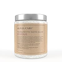 Olivia Care Epsom Bath Salts with Rosebuds – Therapeutic, Relieve Stress & Relax Muscles. Exfoliate, Rejuvenate, Calming & Healing | Infused with Natural Essential Oils - Fresh Fragrance - 21 OZ