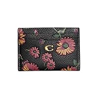 Coach Essential Floral Printed Leather Card Case, Black/Multi